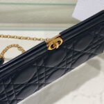 Christian Dior Caro Colle Noire Clutch With Chain